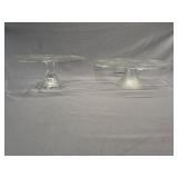 2 - Glass pedestal cake platters