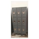 9 locker bank section 36' x 12' x 78' dented
