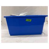 Blue tote w/ hardware assortment includes nails