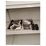 Flat of assorted hardware and brackets