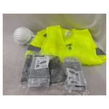 Hall safety vest size M, face masks