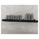 10 - Metric sockets on storage rail