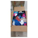 Box of assorted scrap rag and towel pieces