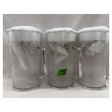 (3) Clear Acrylic Pitchers 9.5ï¿½