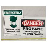 NEW Factory Signs (2) Plastic Eye (2) Metal Danger