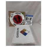 Sign assortment includes, gasoline, diesel