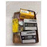 Trim nails, angled finish nails, razor blades