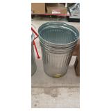 2 galvanized 31 gallon trash cans