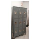 9 locker bank section 36' x 15' x 78'