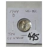 1944-D U.S. Phil. 10 Centavos