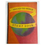 Around The World Stamp Album with Stamps.