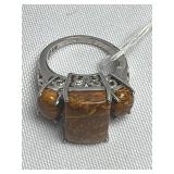 348 LSS Ring w/mocha-colored granite Stones