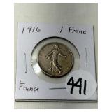 1916 France 1 Franc