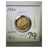 1860 Gem BU CN Indian Head Cent
