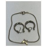 Vintage Sterling Earrings & Bracelet