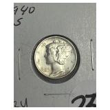 1940-S BU Mercury Dime