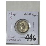 1944-S U.S. Phil. 5 Centavos
