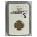 1877 Key Date Indian Head Cent - AU