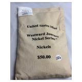 $50.00 U.S. Mint Bag westward Journey Nickels