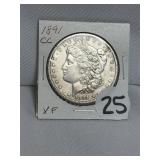 1891 CC Morgan Silver Dollar XF