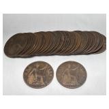 1917 Roll (25) Gr. Britain Cents