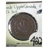 1862 Bank of Upper Canada 1/2 Penny