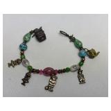 Vintage Murano Bead & Charm Bracelet