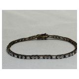 Sterling Tennis Bracelet with Rhinestones