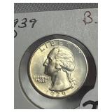 1939-D BU Washington Quarter