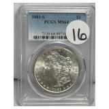 1881-S Morgan Silver Dollar PCGS/MS64