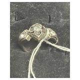 Sterling Ring w/ White Stones ï¿½ Size 5.5