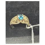 Sterling Ring with Blue Topaz Stone ï¿½ Size 6