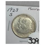 1923-S Monroe Doctrine Comm. Half Dollar