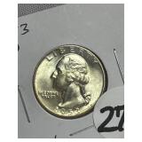 1953-D BU Washington Quarter