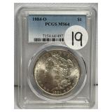 1884-O Morgan Silver Dollar PCGS/MS64