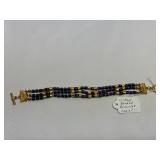 Vintage Beaded Bracelet - Lapis?