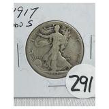 1917 OBV -S W.L. Liberty Half Dollar