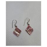 Vintage Sterling Pink Shell Earrings