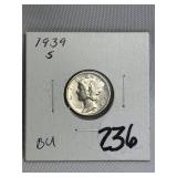 1939-S BU Mercury Dime