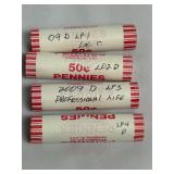 1909 Lincoln BU Cent Roll Set /LP1, 2, 3, 4
