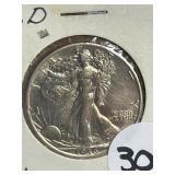 1936-D AU W.L. Liberty Half Dollar