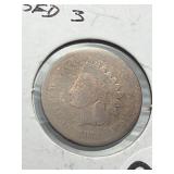 1873 Closed 3 Indian Head Cent