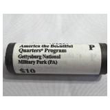 $10.00 U.S. Mint Roll Gettysburg Quarters