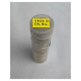 Rare 1950-D Ch. BU Roll Key Date Nickels