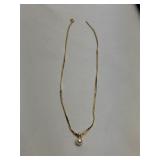 Gold? Necklace with Pearl Pendant