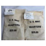 P & D U.S. Mint $25.00 Bags Yellow Stone