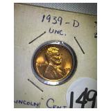 1939-D UNC. Lincoln Cent