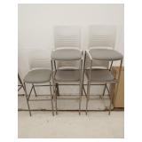 5 Chairs, poly padded seat with metal frame