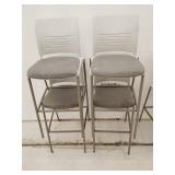 4 Chairs, poly padded seat with metal frame