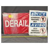 2 New Metal 'Derail' 5 Adhesive 'Notice'